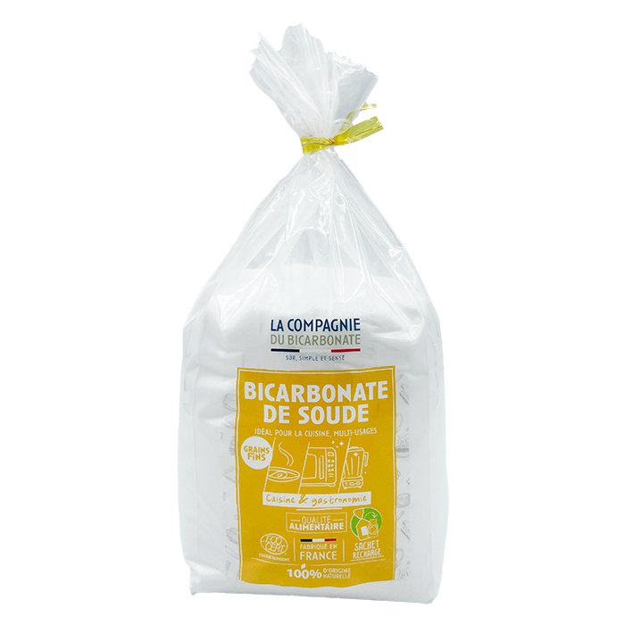 Bicarbonate alimentaire grains fins - Sachet «Open-Up» 1,5  kg - Ecocert